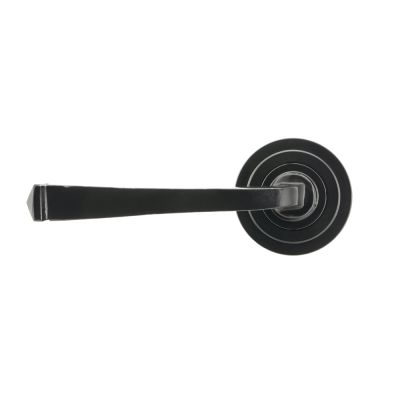 Black Avon Round Lever on Rose Set - 45624 | From the Anvil