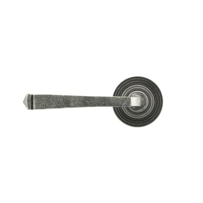 Pewter Avon Round Lever on Rose Set - 45633|From the Anvil