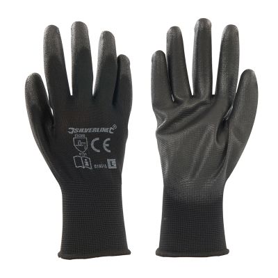 Silverline Black Palm Gloves (L 9)
