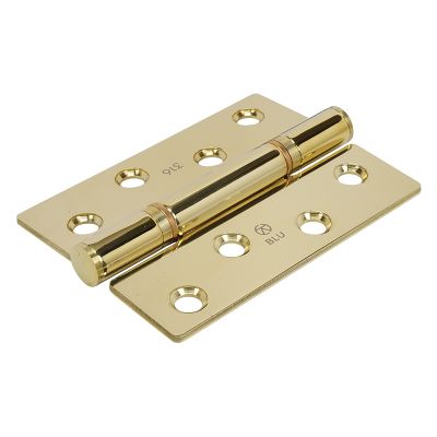 BLU HQ4 316 Stainless Steel Butt Hinge with Square Corners - Polished Brass | F3085
