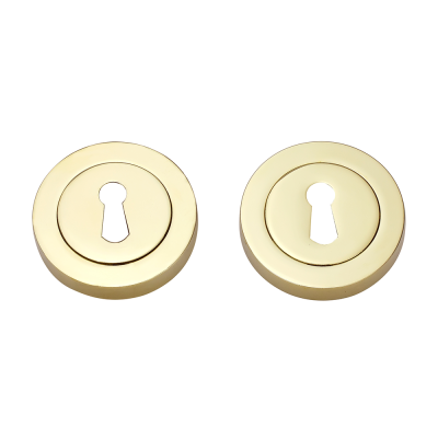 Matching Round Key Hole Escutcheon (Pairs) - Polished Brass