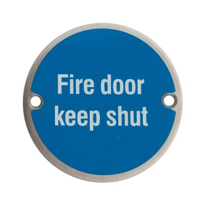 FireStop Ltd Fire Door Keep Shut Sign Circular - 2 No (Pair)