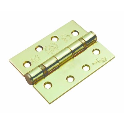 FireStop 3 No. Fire Rated Ball Bearing Hinges Grade 13 - Polished Brass Steel (Pack of 3 Hinges)