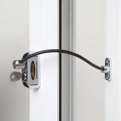 Jackloc PRO-5 Key Lockable Cable Window Restrictor - Chrome