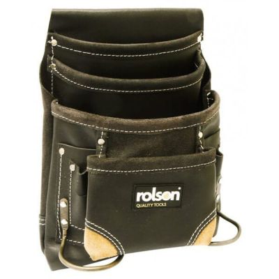 Rolson 10 Pocket Single Oil Tanned Leather Tool Pouch