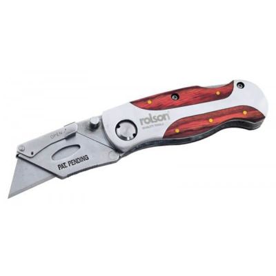 Rolson Folding Lock Back Knife with Wood Inserts | R8260-1