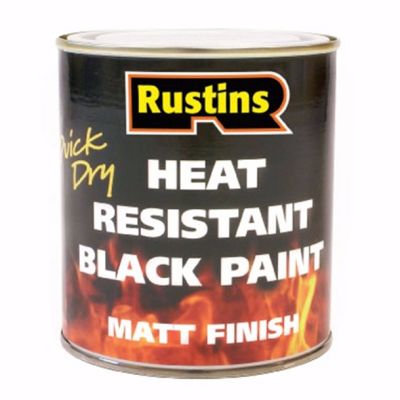 Rustins Quick Dry Heat Resistant Paint - Black (250ml) | R1091
