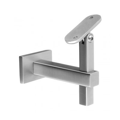 Square Adjustable Handrail Bracket - Wall Fix Plate to Flat Mount