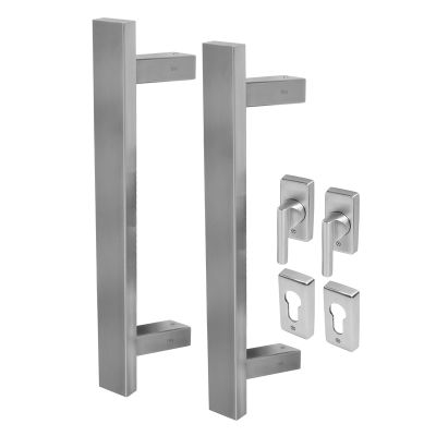 BLU Offset Rectangular T Bar Handle for Straight Slide Doors - 316 Stainless Steel 
