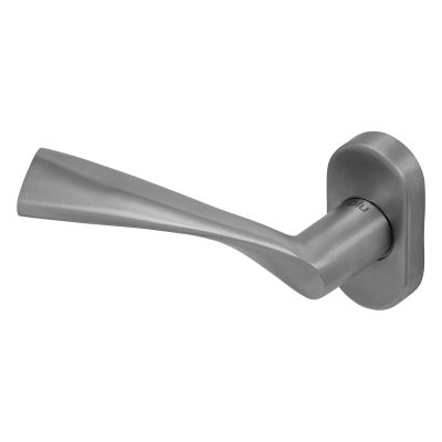 BLU WH990 Wing Lever Door Handle on Oval Rose - Stain Stainless Steel (316 Marine Grade)